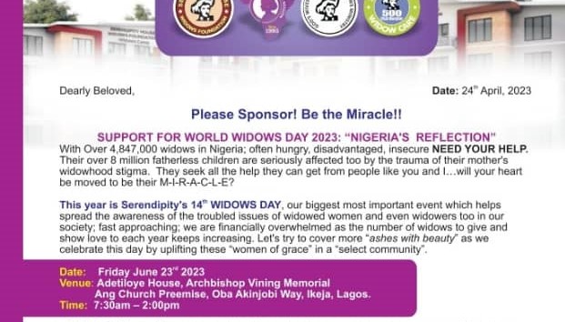 Support for World Widows Day 2023